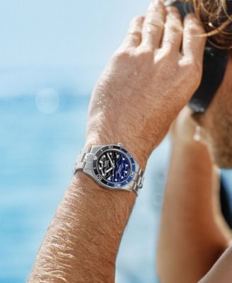 Men's Swiss Automatic Ocean Star Captain Stainless Steel Bracelet Watch 39mm