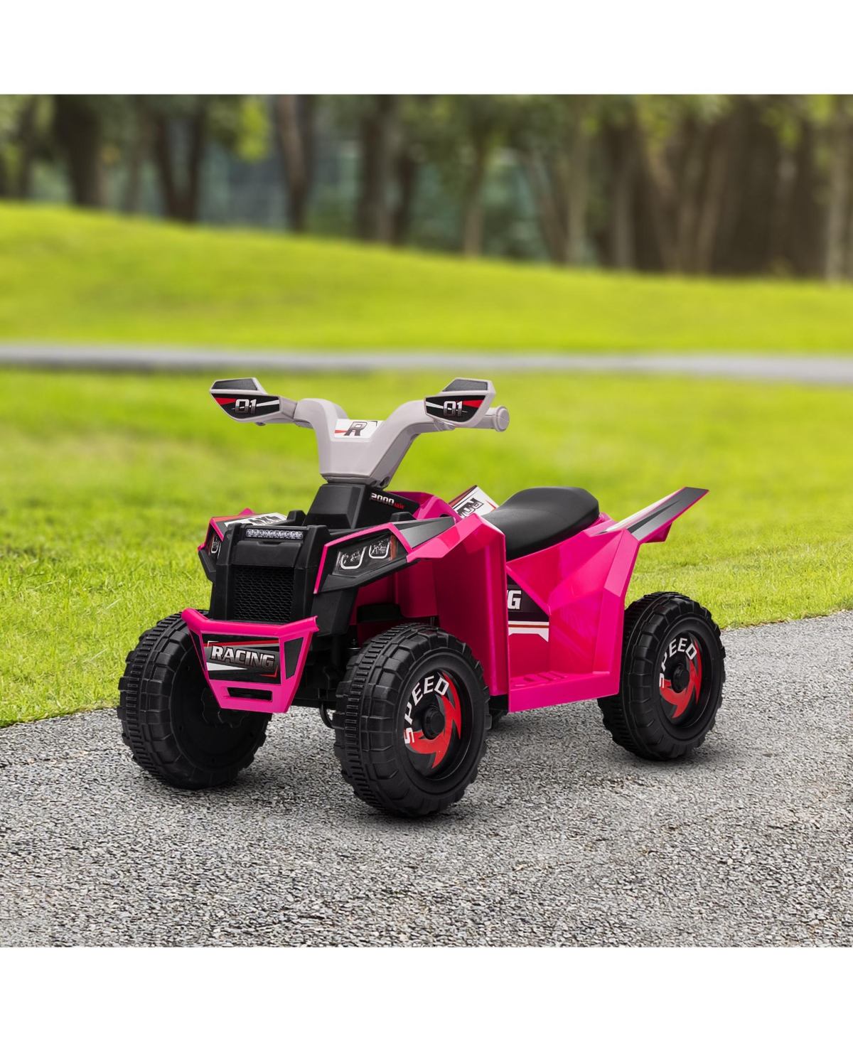 Streamdale Furniture Kids Atv Quad Car, 6V Four-Wheeler for Kids with Forward Backward Function, Wear-Resistant Wheels for Toddlers Ages 18-36 Months