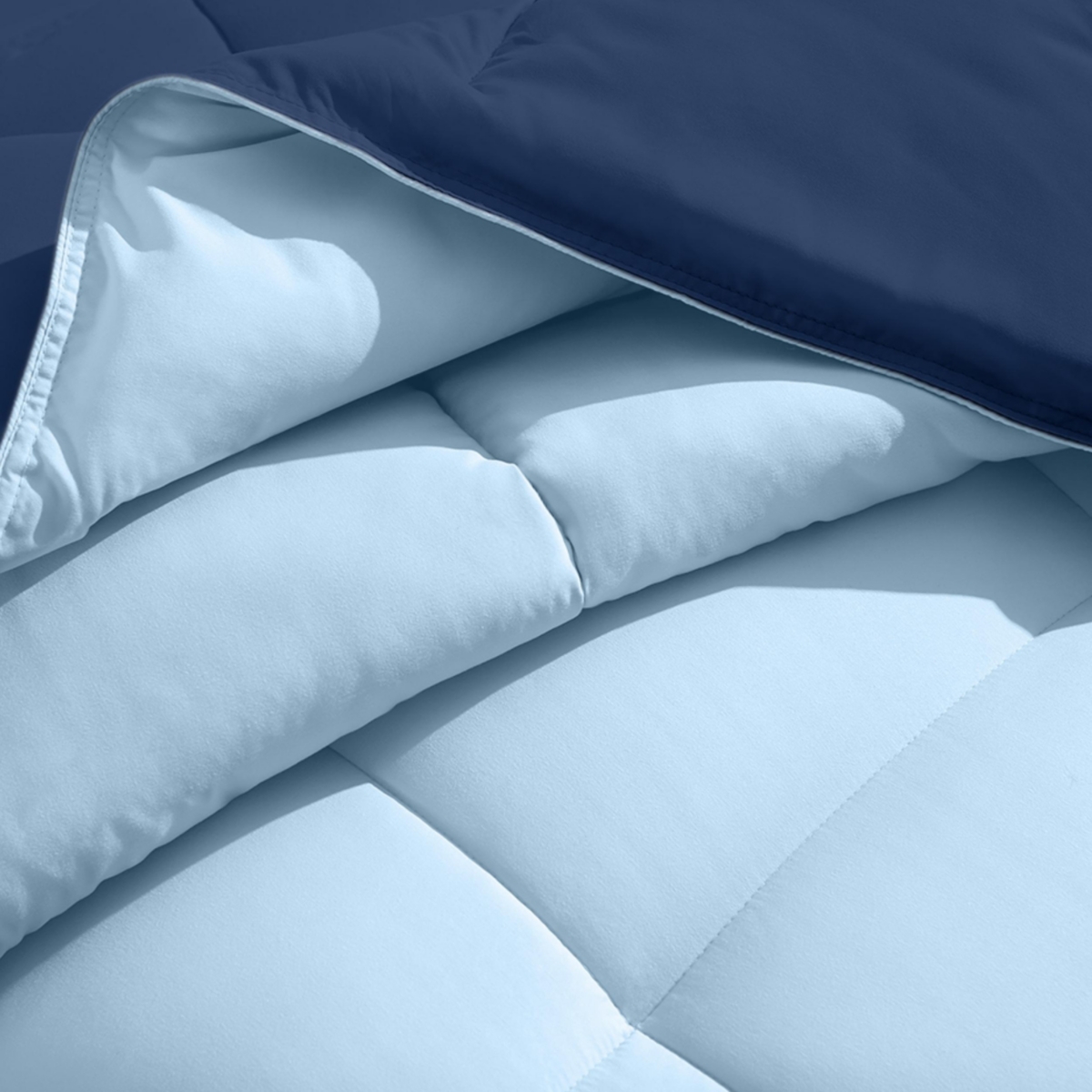 Bare Home Reversible Down Alternative Comforter - Dark blue - light blue