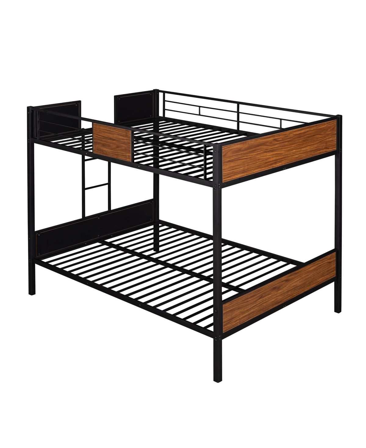 Slickblue Modern Full-Over-Full Bunk Bed with Steel Frame, Safety Rail & Built-In Ladder for Bedroom or Dorm