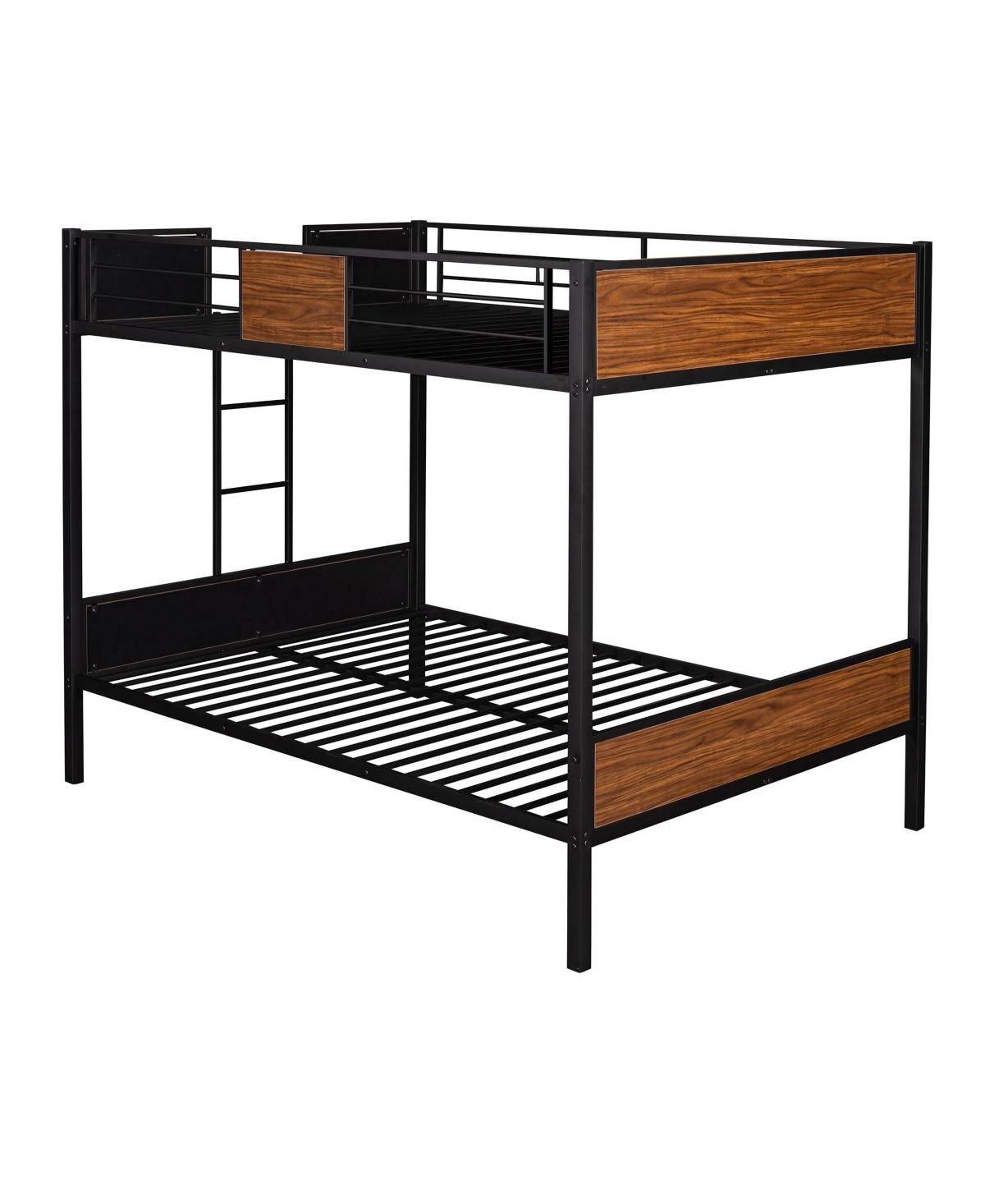 Slickblue Modern Full-Over-Full Bunk Bed with Steel Frame, Safety Rail & Built-In Ladder for Bedroom or Dorm
