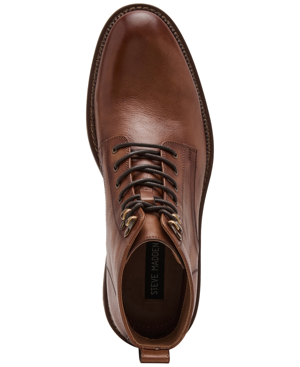 Steve Madden Noby Lace-up Boot In Tan Leather