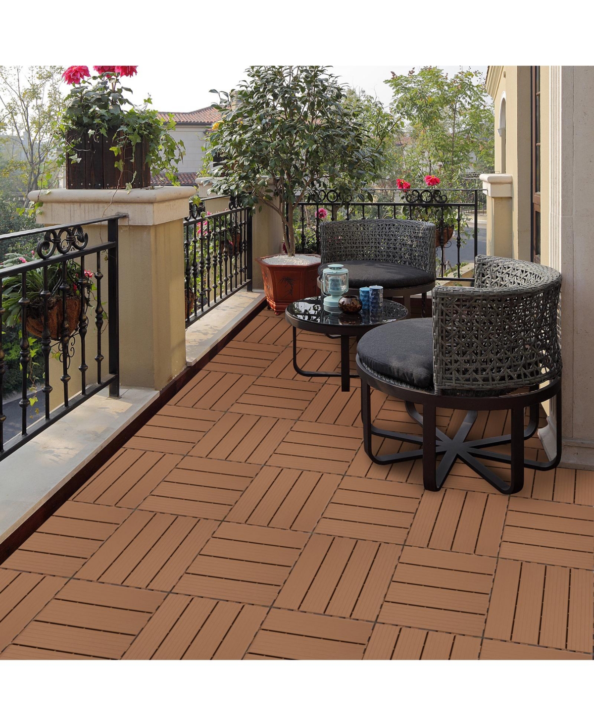 Streamdale Furniture Plastic Interlocking Deck Tiles, 11.8