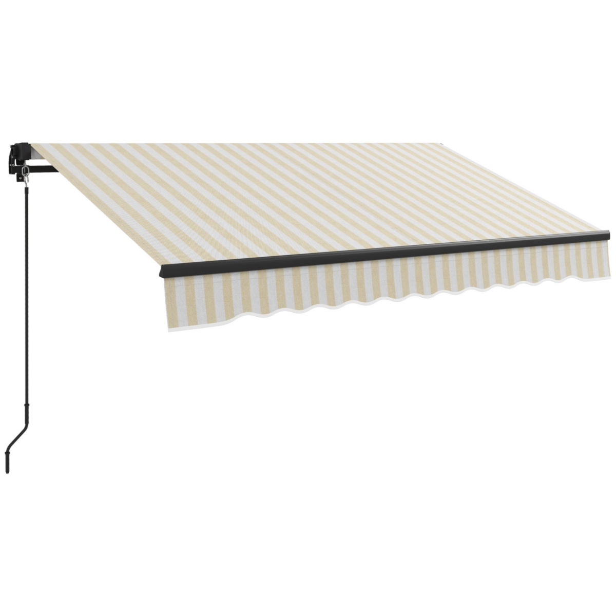 8' x 6.5' Retractable Awning, Patio Awning Sunshade Shelter with Manual Crank Handle, 280gsm Uv Resistant Fabric and Aluminum Frame for Deck, Balcony,
