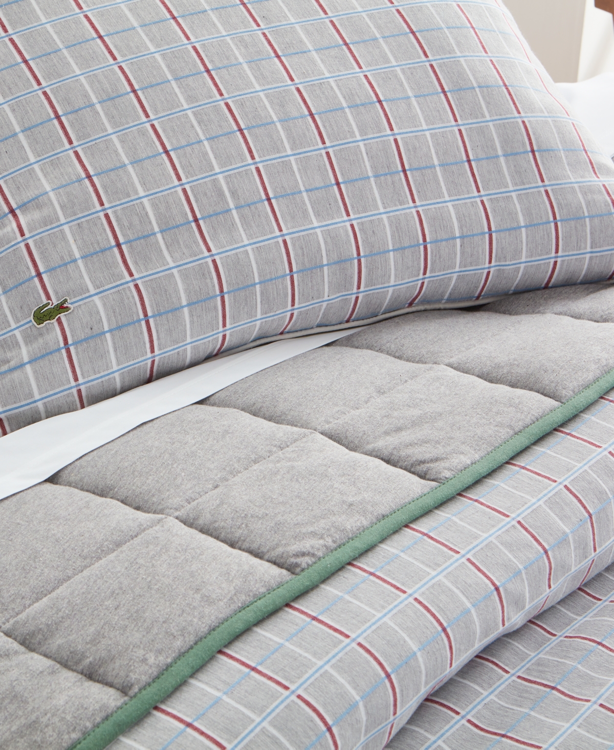 Lacoste Home Racquet Check 3-pc. Comforter Set, King In Grey