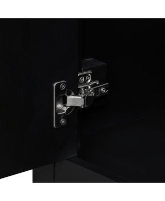 36" Solid Rubberwood & MDF 2 Doors & 3 Drawers Vanity Cabinet Base Only