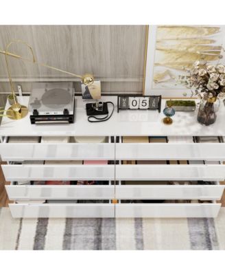 8-Drawer Wood LED Storage Organizer Chest of Drawers