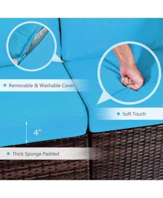 7 PCS Patio Furniture Set with 35" Propane Gas Fire Pit Table & Waterproof Cover