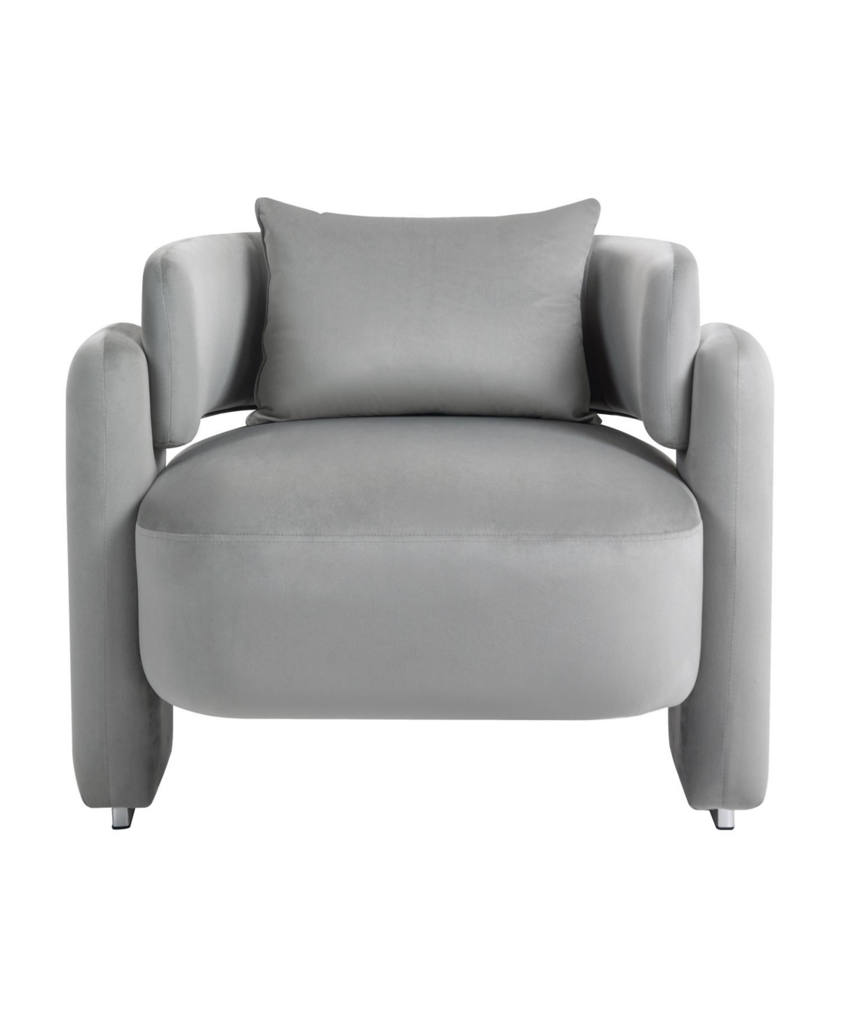 Slickblue Modern Velvet Lounge Chair Single Sofa with Pillows for Living Room and Bedroom