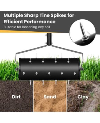 18" Manual Lawn Aerator Grass Aeration Tool Filled with Sand or Stone with Handle
