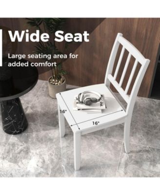 Wood Dining Chair Set of 2 with Rubber Wood Legs Curved Backrest for Kitchen