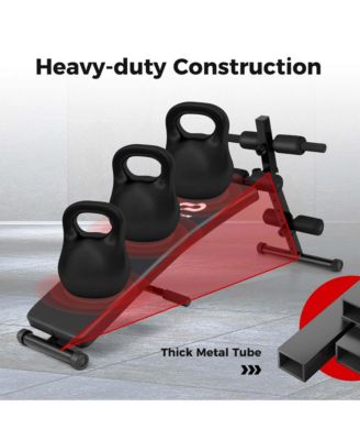Adjustable Decline Sit Up Bench for Exercise with High Density Foam Cushioned Seat
