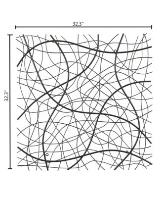 Large Black Abstract Square Metal Wall Decor