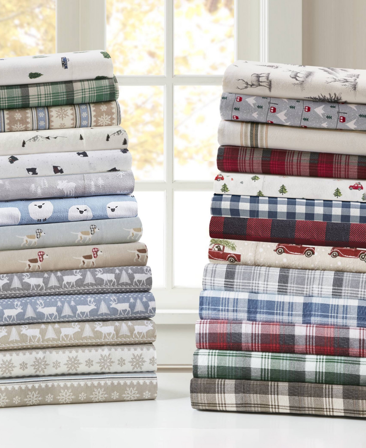 Woolrich Printed Flannel 3-pc. Sheet Set, Twin In Gray Deer Toile