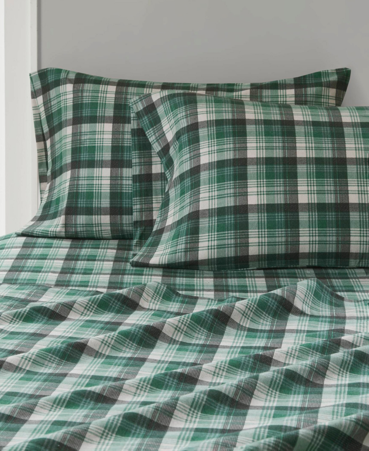 Woolrich Printed Flannel 3-pc. Sheet Set, Twin In Green Plaid