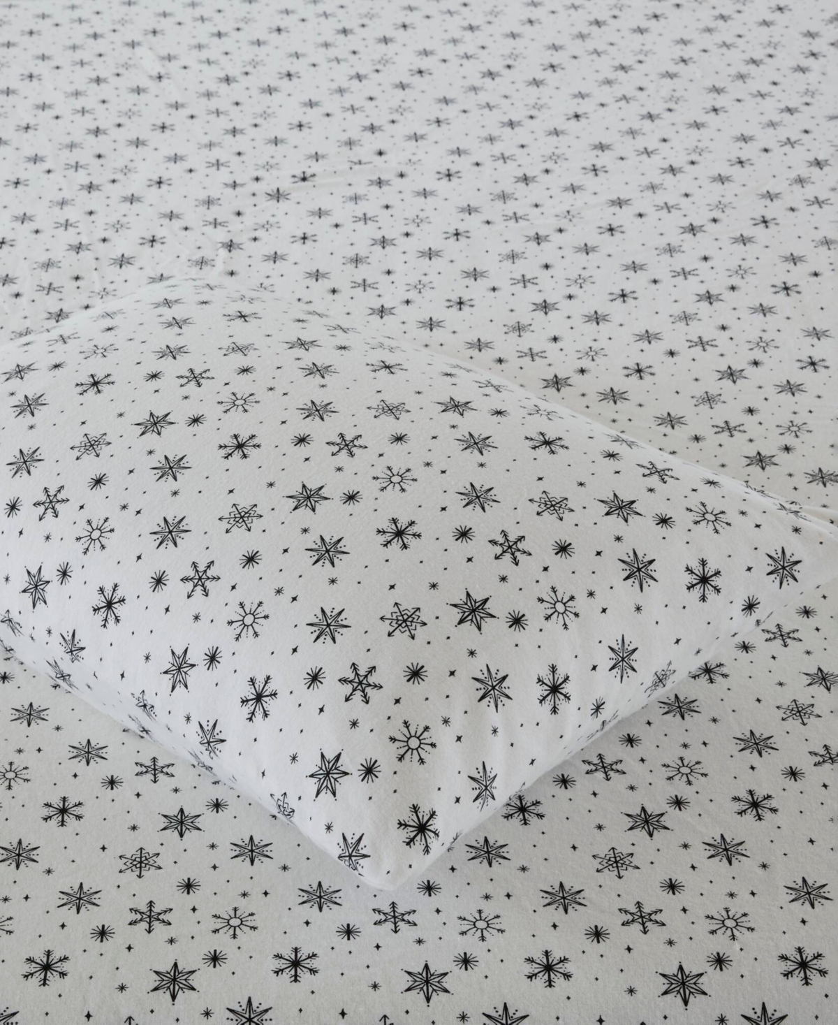Beautyrest Extra Deep Pocket Cotton Flannel 4-pc. Sheet Set, California King In Black Snowflakes