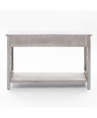 Gray Wood 2-Drawer 1-Shelf Console and Entry Table