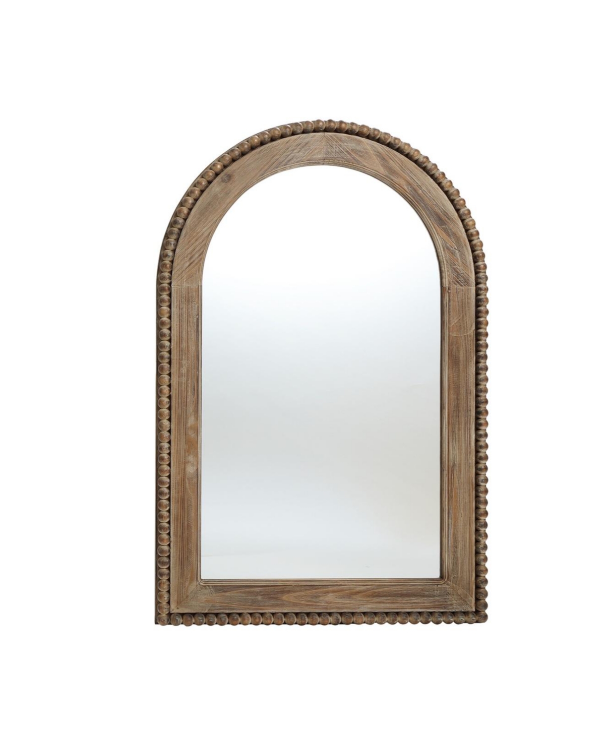 Luxenhome Wood Framed Arch Window Wall Mirror In Natural