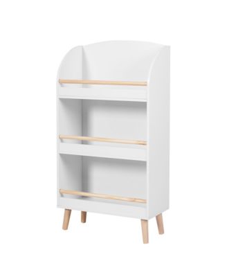 Children's Multi-Functional 3-Shelf Bookcase Toy Storage Bin, White