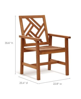 Carmel Solid Wood Outdoor Dining Chair, Set of 2