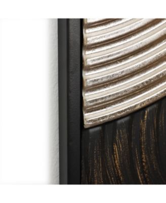 2-Pc Earth Tone Circles Abstract Rectangular Metal Wall Decor Set