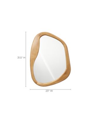 Freeform Pine Wood Frame Oblong Wall Mirror