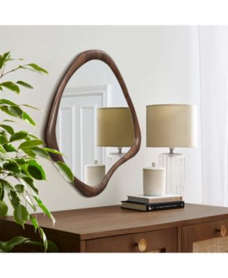 Brown Wood Frame Decorative Wall Mirror