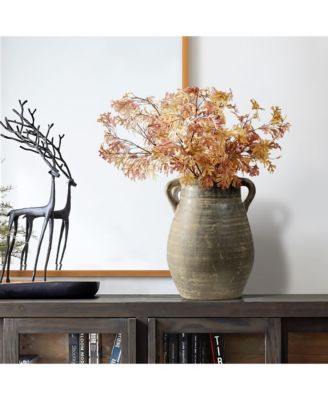 Rustic Farmhouse Brown Jug 12.5-Inch Tall Terracotta Vase