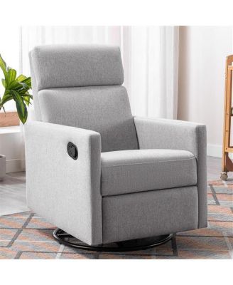 Plush Rocker Nursery Chair Glider Swivel Recliner for Comfortable Seating