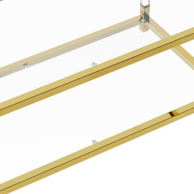  Gold Metal & Acrylic Coffee Table