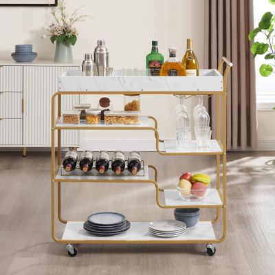 6-Tier Retro Wine Serving Cart
