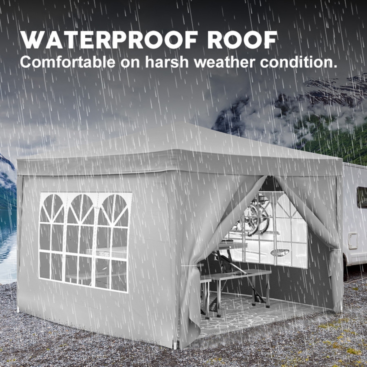 Streamdale 10'x10' Ez Pop-Up Canopy with Sidewalls and Accessories