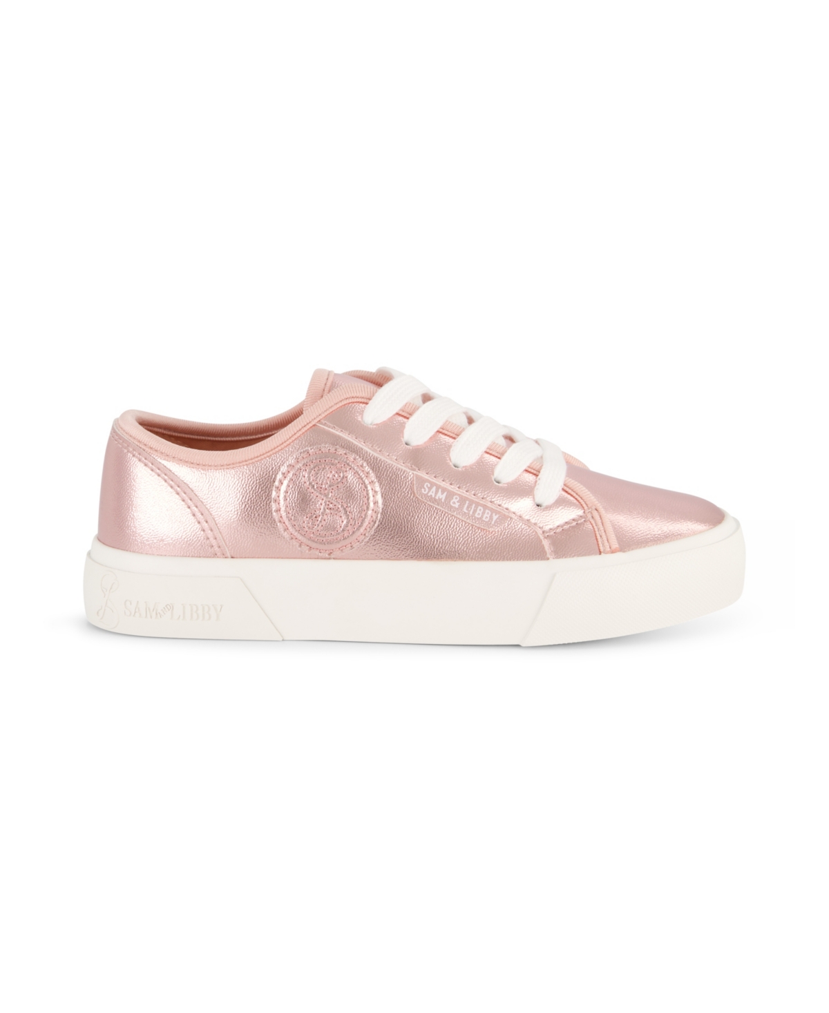 Sam & Libby Little And Big Girls Davie Dina Court Lace Up Sneaker In Blush
