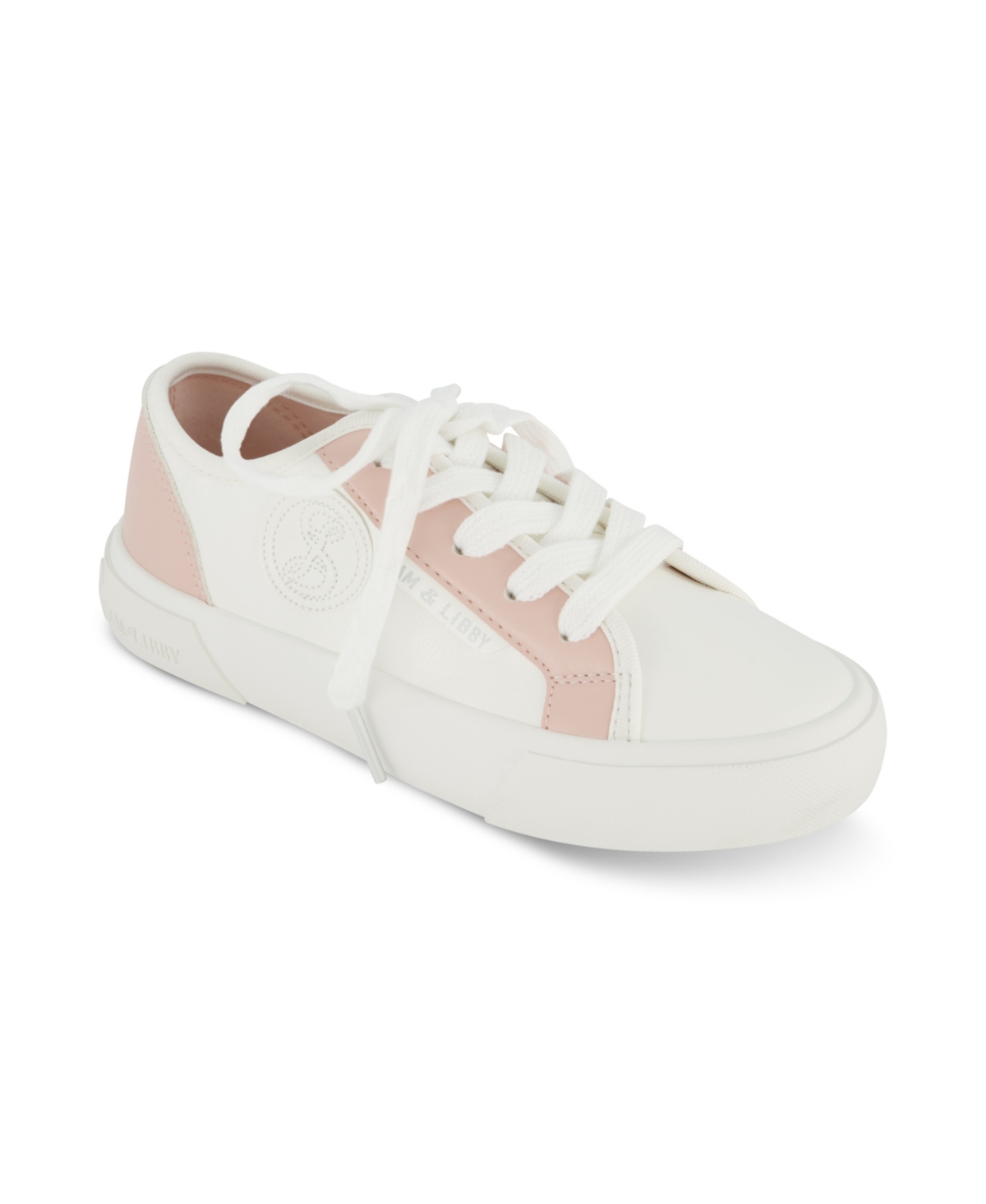 Sam & Libby Kids' Little And Big Girls Davie Dina Court Lace Up Sneaker In Rose Gold
