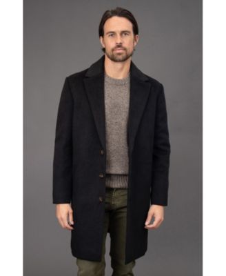 Men's Wool Blend Single-Breasted Topcoat