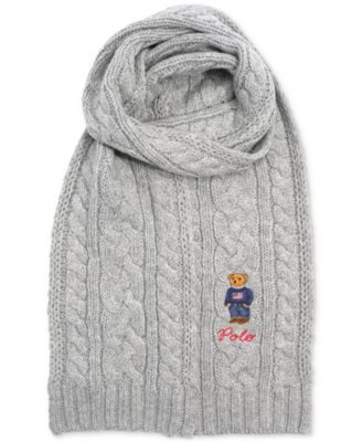 Men's Cable-Knit Bear Scarf