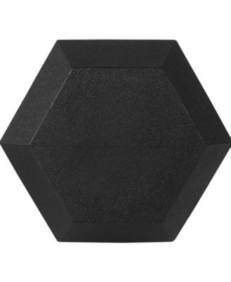 Barbell Rubber encased Hex Dumbbell Weights with Metal Handles for Strength Training, Full Body Workout. Sold as a Pairs, 15lb