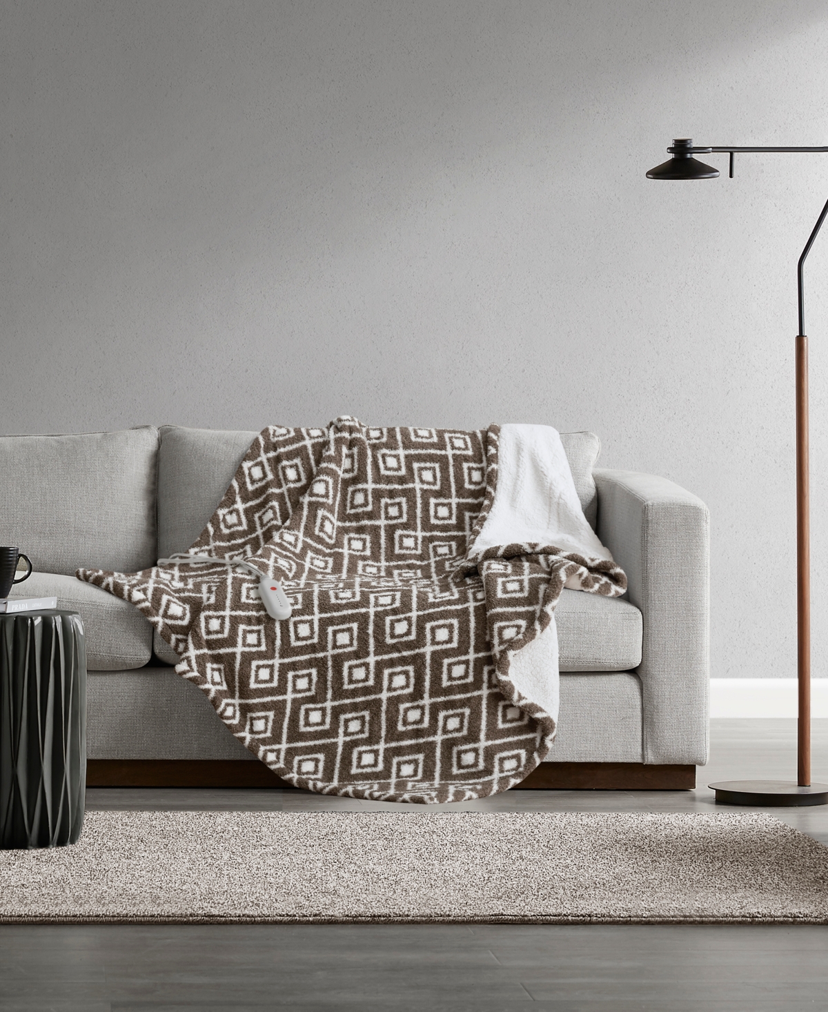 Sharper Image Amira Dream Soft Heated Throw, 50" X 60" In Gray