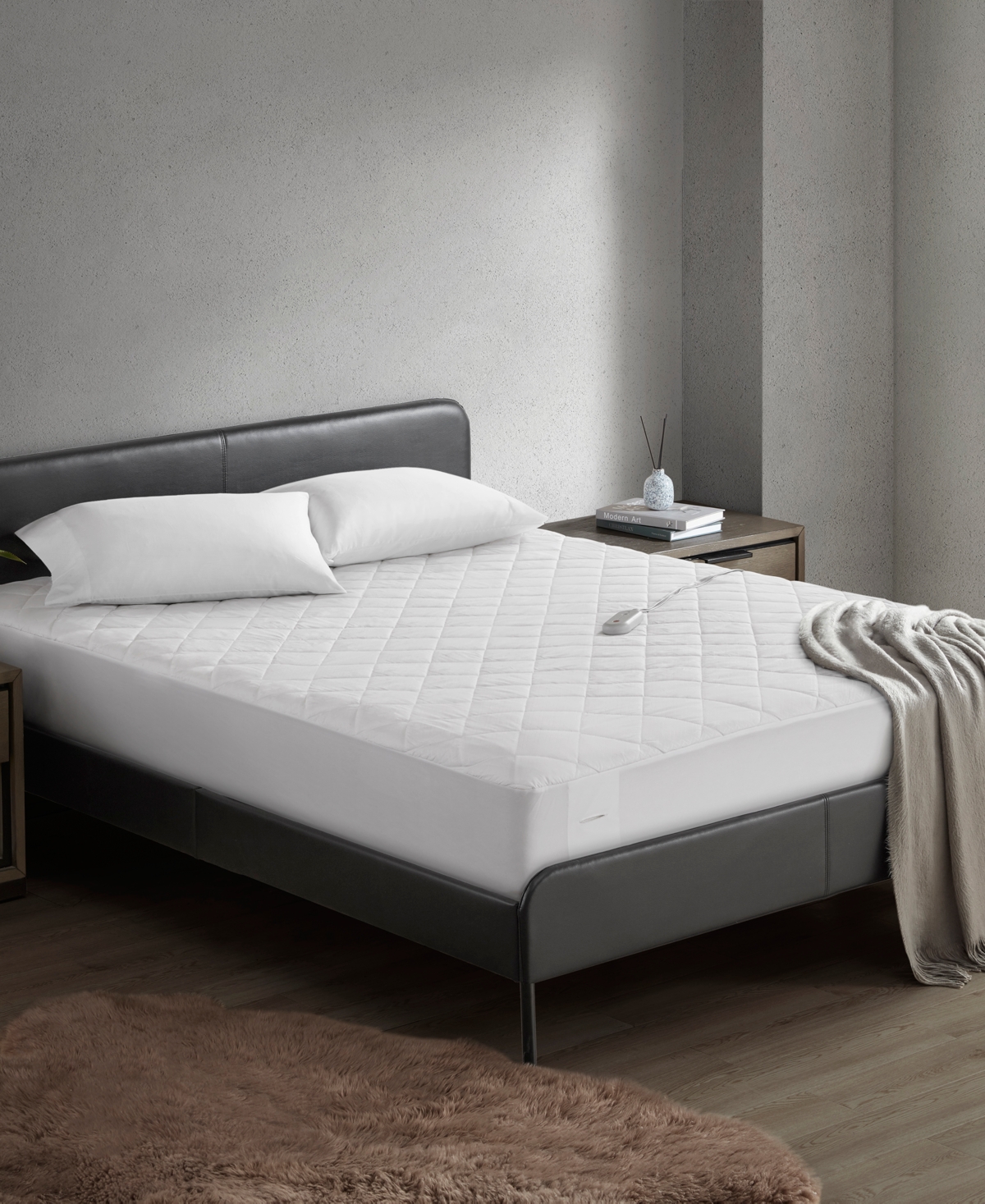 Sharper Image Embossed Microfiber Heated Mattress Pad