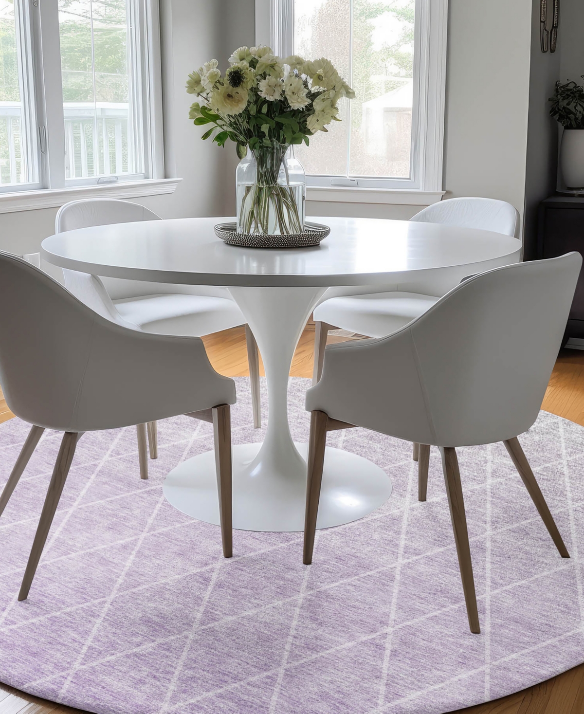 Dalyn Lazio Washable Lz2 8'x8' Round Area Rug In Lavender