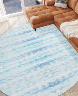 Seabreeze Washable SZ16 8'x8' Round Area Rug