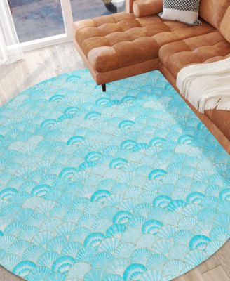 Seabreeze Washable SZ2 8'x8' Round Area Rug