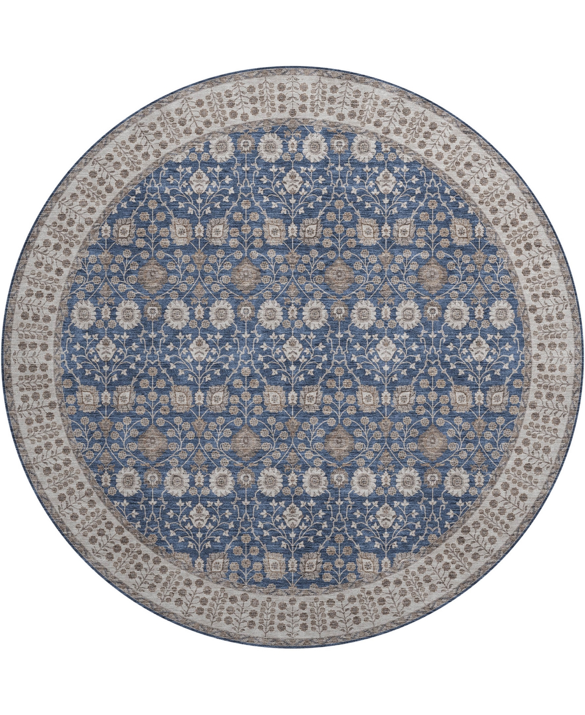 Dalyn Hatay Washable Hy8 8'x8' Round Area Rug In Navy