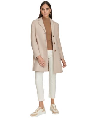 Women's Single-Breasted Notched-Collar Coat