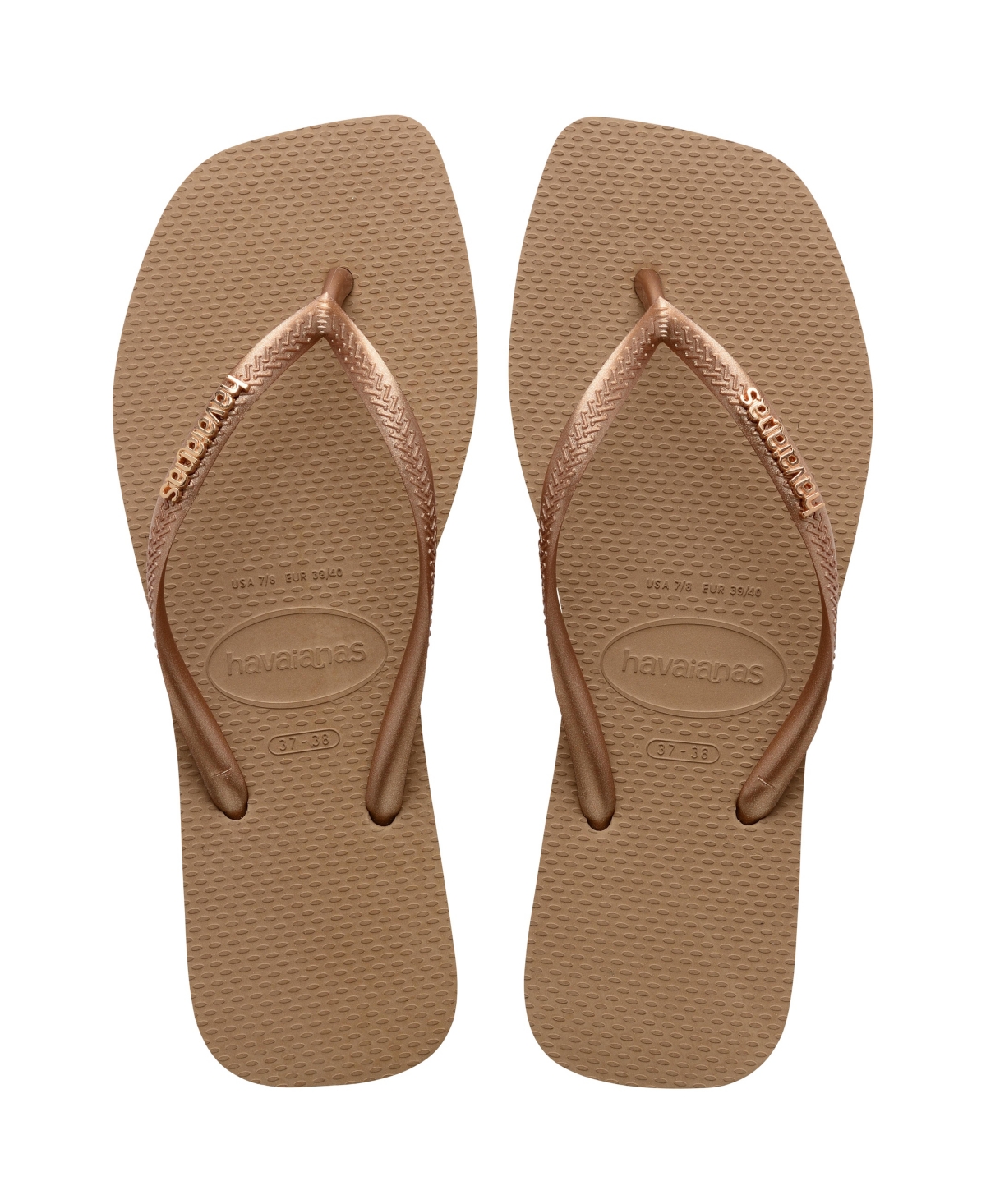 HAVAIANAS WOMEN'S SLIM SQUARE LOGO METALLIC SANDALS 