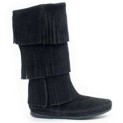 Women's Suede 3-Layer Fringe Boots