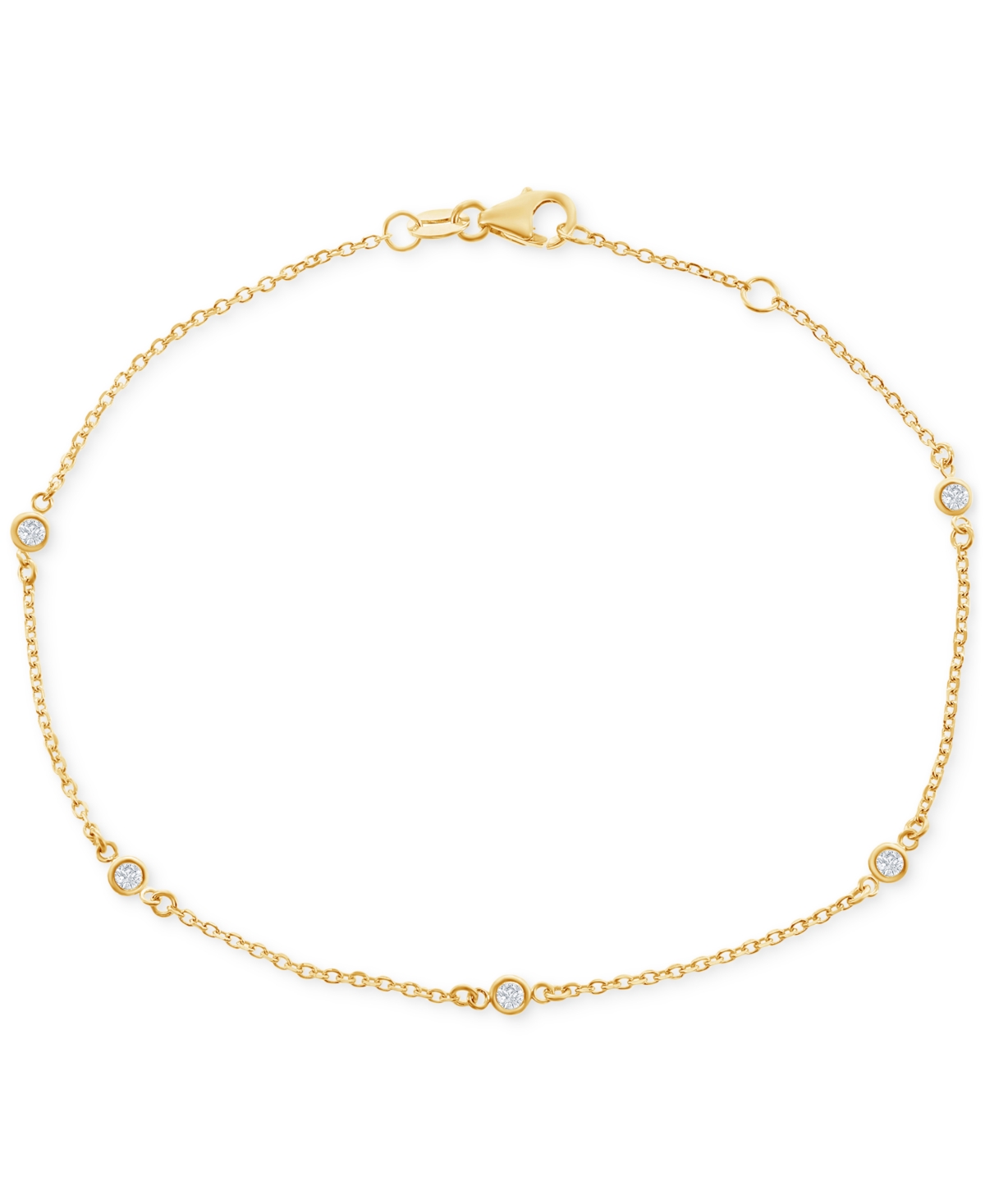 Macy's Diamond Bezel Station Link Bracelet (1/6 Ct. T.w.) In 14k White Or Yellow Gold In Yellow Gold