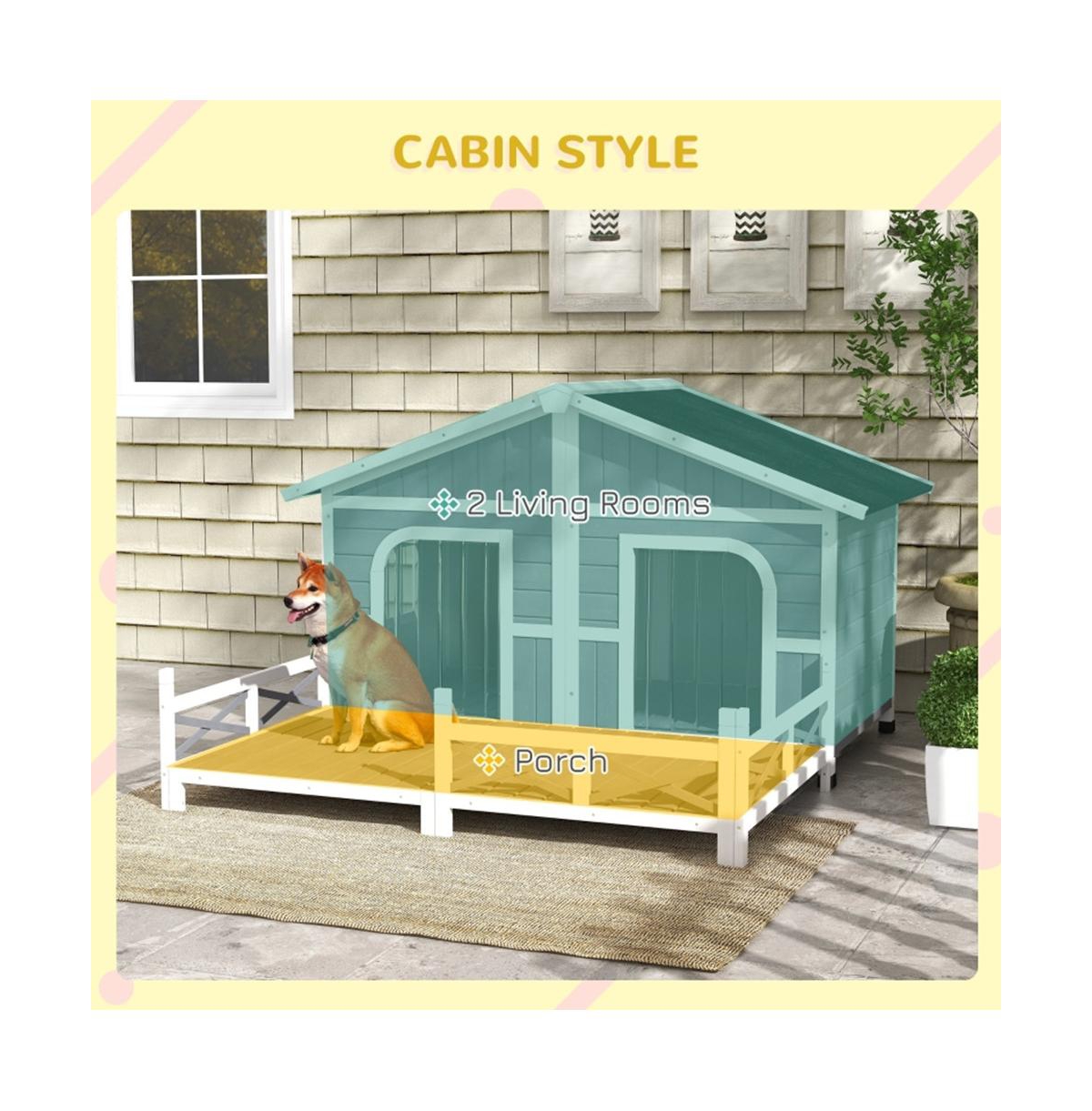 Slickblue Durable and Cozy Dog House for Outdoor Shelter and Pet Comfort - White