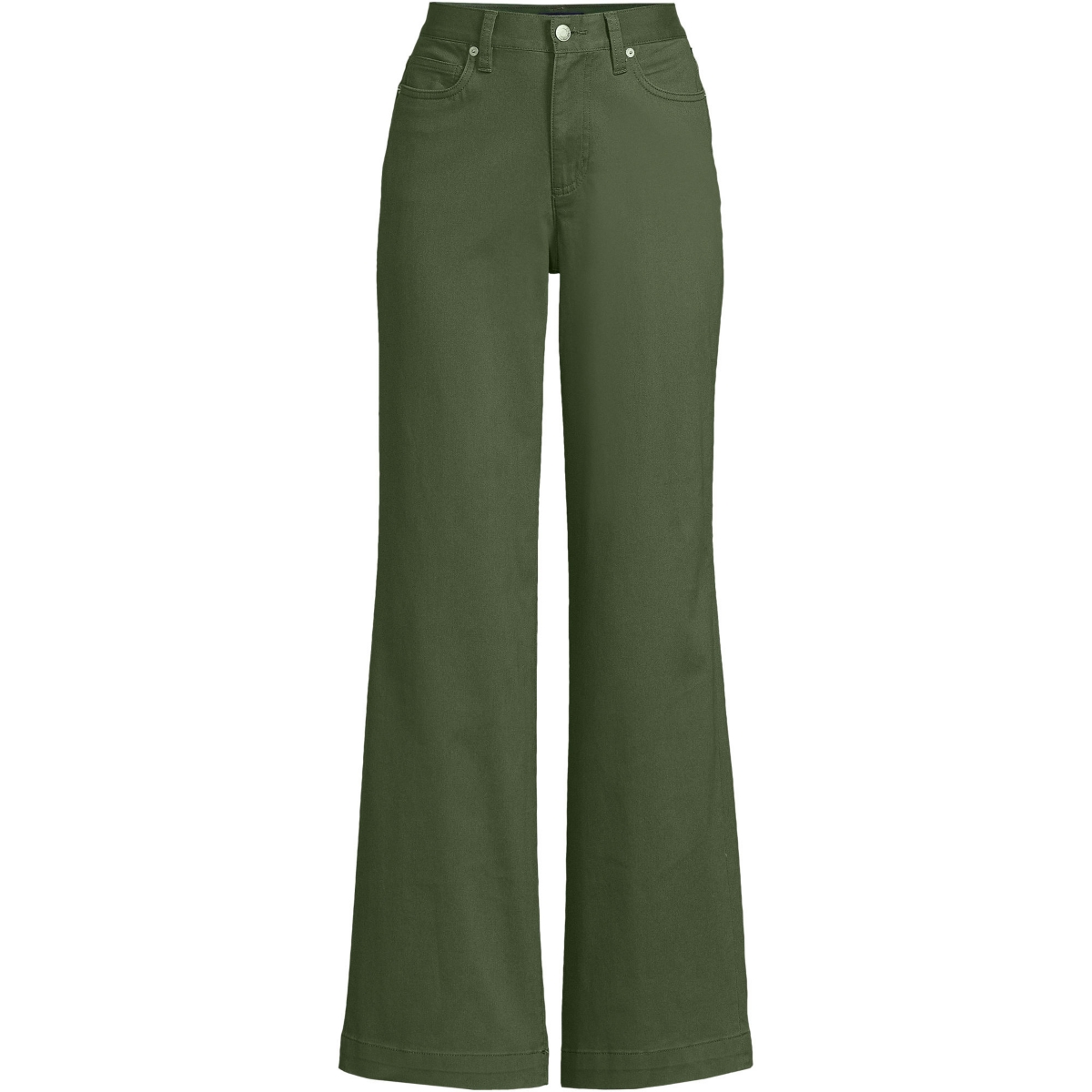 Lands' End Women's High Rise 5 Pocket Wide Leg Chino Pants