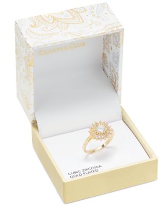 Gold-Tone Crystal Sunburst Ring, Exclusively at Macy's
